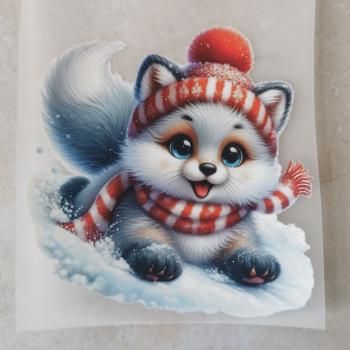 Bügelbild Schneefuchs rutschend