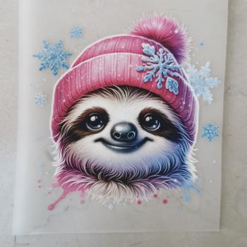 Bügelbild süßes Winterfaultier