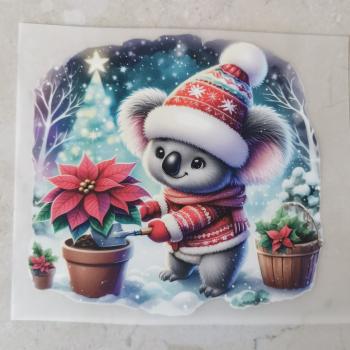 Bügelbild Koala am Weihnachtsstern