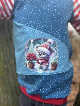 Preview: Bügelbild Koala am Weihnachtsstern