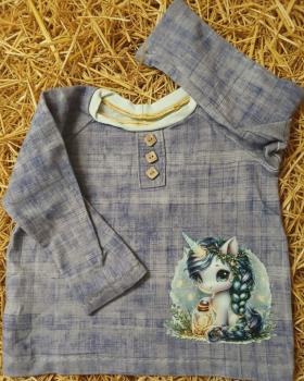 Preview: Bügelbild Glühwürmchenfreund buntes Horn