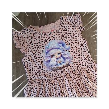 Preview: Bügelbild buntes Eulenmädchen schlafende Eule