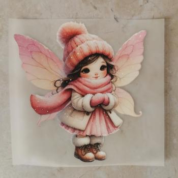 Bügelbild Winterfee rosa Schal