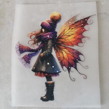 Bügelbild Winterfee lila Schal