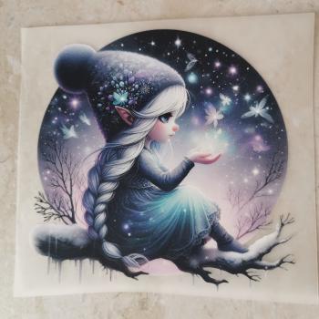 Bügelbild Mondmädchen Glühwürmchen