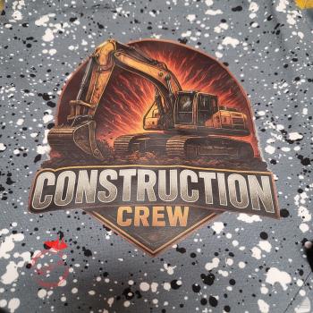 Preview: Bügelbild Bagger Bau-Team