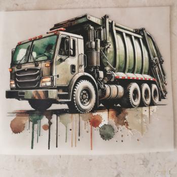 Bügelbild cooles Müllauto