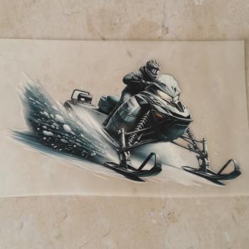 Bügelbild Schneemobil schwarz