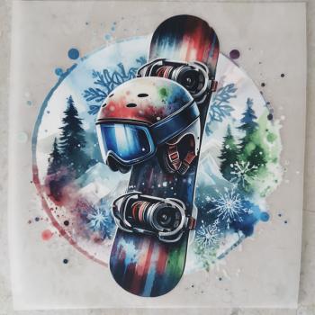 Bügelbild Snowboard bunt