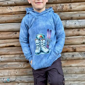 Preview: Bügelbild lila Skier