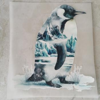 Bügelbild Pinguin Landschaft
