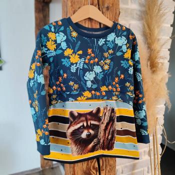 Preview: Bügelbild Waschbär Baumstamm