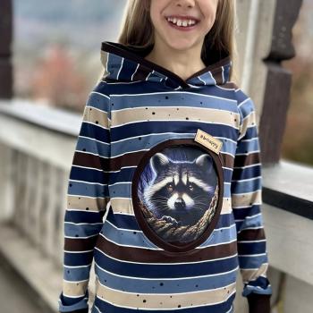 Preview: Bügelbild Waschbär Baumhöhle