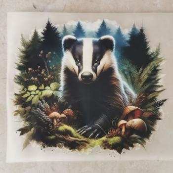 Bügelbild Dachs im Wald