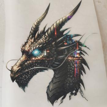 Bügelbild City-Drachenkopf