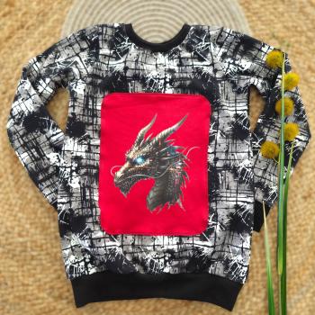 Preview: Bügelbild City-Drachenkopf