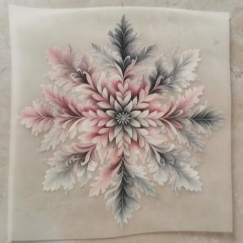 Bügelbild rosa Schneeflocke