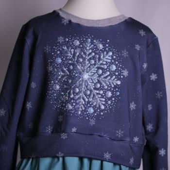 Preview: Bügelbild blaue Schneeflocke