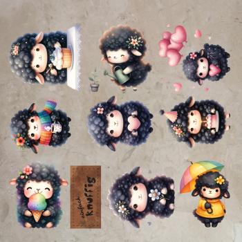 Bügelbild-Bundle schwarze Schäfchen