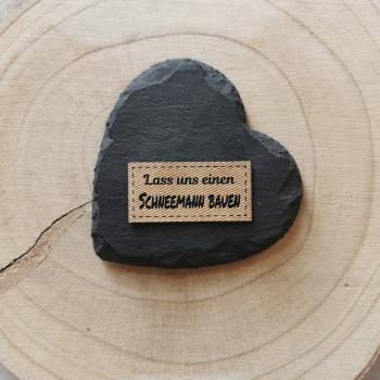 Label Lass uns einen Schneemann bauen