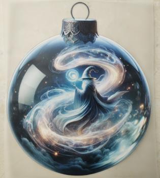 Bügelbild magische Kugel Magier