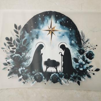 Bügelbild Krippenszene Nachthimmel
