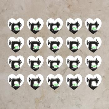 Bügel-Größenlabel 20 Stück Nähmaschine