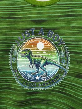 Preview: Bügelbild Junge liebt Dinos