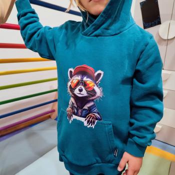 Preview: Bügelbild cooler Guck-Waschbär