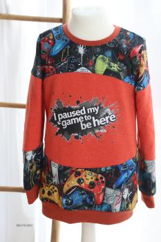 Preview: Bügelbild I paused my Game grautöne