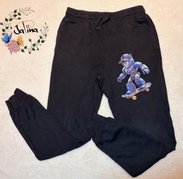 Preview: Bügelbild Skater-Robo blau