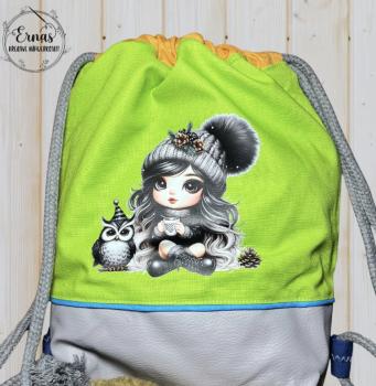 Preview: Bügelbild cute Partygirl Mütze grau