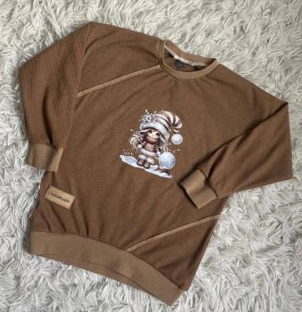 Preview: Bügelbild Schneemädchen Kugel daneben