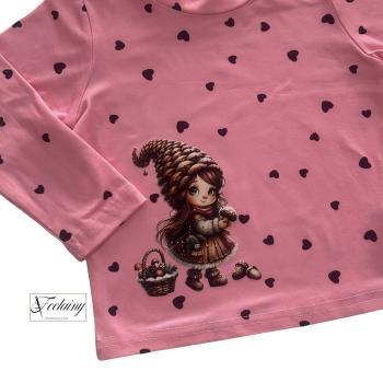 Preview: Bügelbild Tannzapfenmädchen Korb