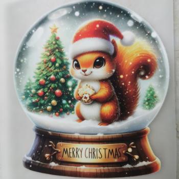 Bügelbild süße Schneekugel Eichhörnchen