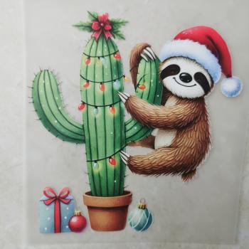 Bügelbild Weihnachtsfauli Kaktus