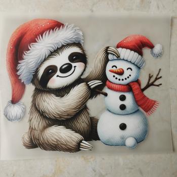 Bügelbild Weihnachtsfauli Schneemann