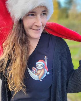 Preview: Bügelbild Weihnachtsfauli Hängematte