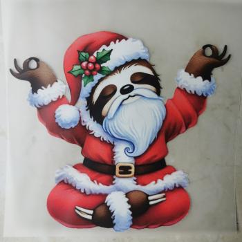 Bügelbild Weihnachtsfauli meditierend