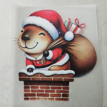 Bügelbild WeihnachtsCapy Schornstein