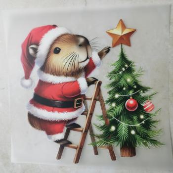 Bügelbild WeihnachtsCapy Tannenbaum