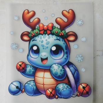 Bügelbild Weihnachts-Schildi blau