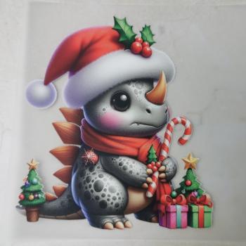 Bügelbild Weihnachtsdino Geschenke