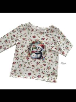 Preview: Bügelbild süßer Weihnachtspinguin Schneemann