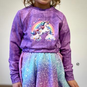 Preview: Bügelbild Einhorn springt vor Regenbogen