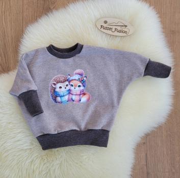 Preview: Bügelbild Winter-Igel mit Fuchs