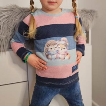 Bügelbild Winter-Igel mit Fuchs