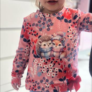 Bügelbild Winter-Igel mit Fuchs