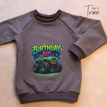 Preview: Bügelbild grüner Monstertruck Birthday-Boy