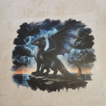 Bügelbild Sturmdrache dunkel
